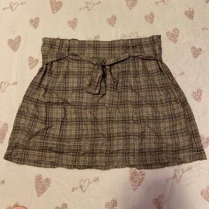 american eagle plaid tie front skirt